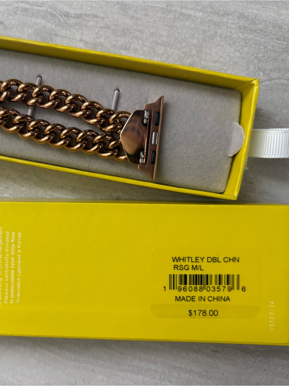 Kendra Scott Double Chain Apple Watch Band in Rose Gold Tone Stainless Steel - Picture 4 of 8